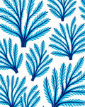 Bright Blue Branch Fern Scatter Rug
