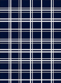 Classic Navy White Plaid Tartan Rug