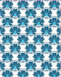 Azure Teal Floral Bloom Repeat Rug