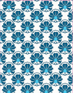 Azure Teal Floral Bloom Repeat Rug