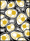 Abstract Yellow Sunburst Cells Rug