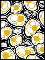 Abstract Yellow Sunburst Cells Rug