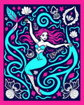 Neon Mermaid Aquatic Swirl Rug