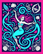 Neon Mermaid Aquatic Swirl Rug
