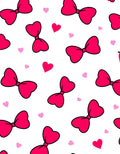 Hot Pink Bows Hearts Pattern Rug