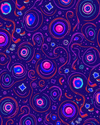 Vibrant Neon Swirl Celestial Rug