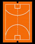 Orange Court Geometric White Markings Rug