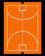 Orange Court Geometric White Markings Rug