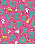 Pink Alphabet Cats and Numbers Rug