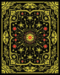 Radiant Sun Yellow Red Black Medallion Rug