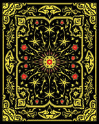 Radiant Sun Yellow Red Black Medallion Rug