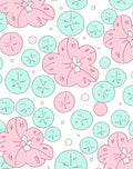 Whimsical Pink Teal Floral Scatter Rug