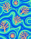 Oceanic Coral Swirls Blue Green Rug