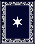 Deep Blue White Star Border Rug