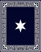 Deep Blue White Star Border Rug