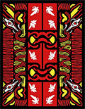 Bold Red White Yellow Creature Relief Rug