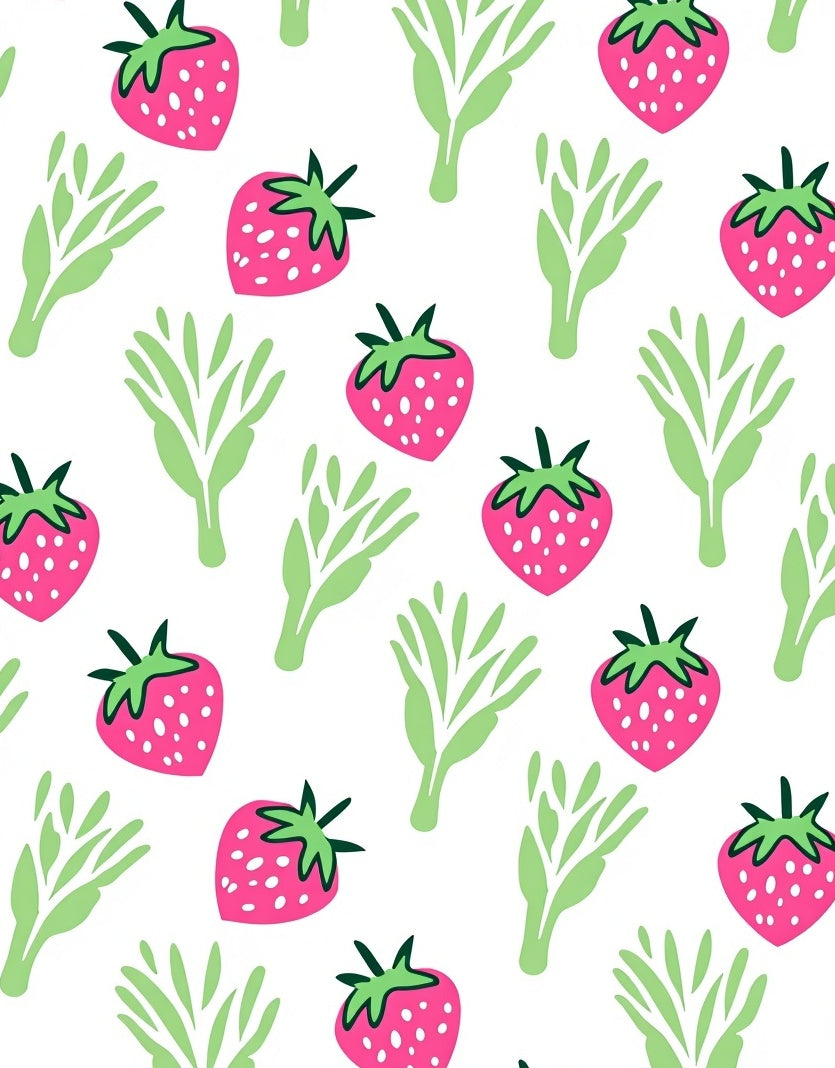 Pink Strawberry Garden Whimsical Rug