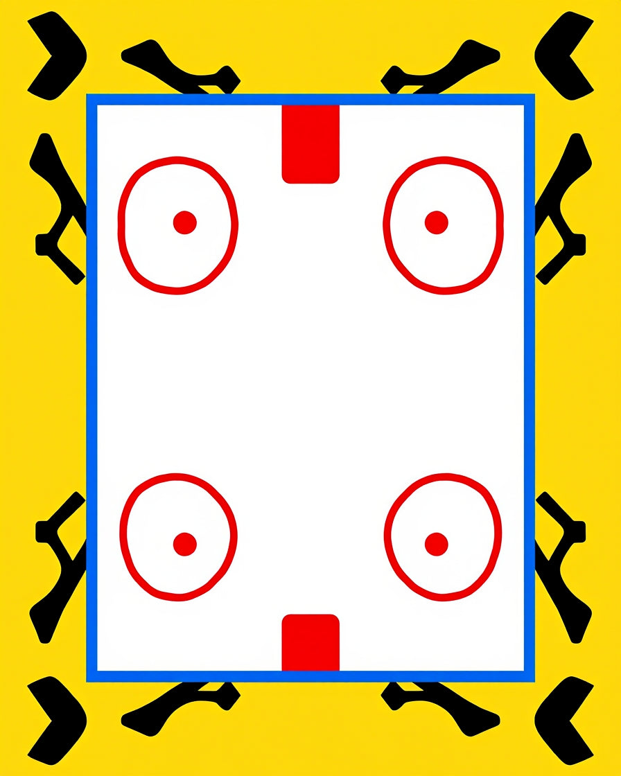 Bold Yellow Black Red Geometric Circles Rug