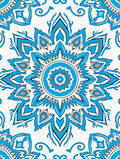 Azure Blue Medallion Mandala Art Rug