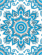 Azure Blue Medallion Mandala Art Rug