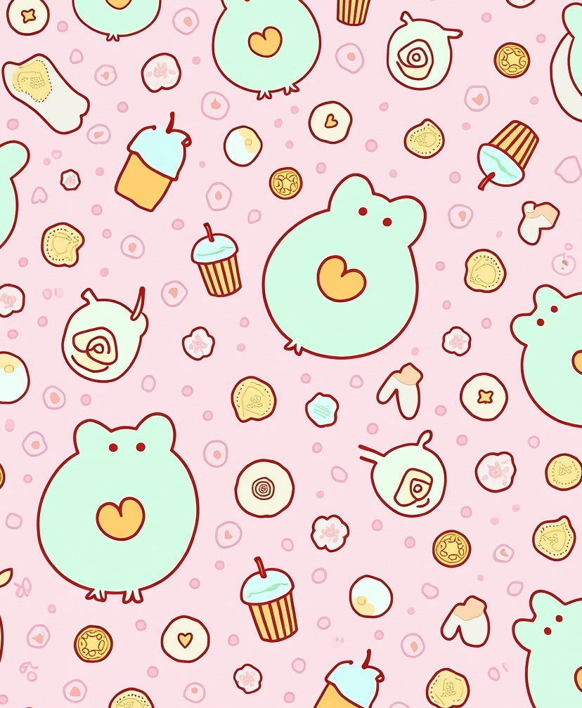 Cute Mint Green Froggy Treats Rug