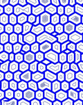 Cobalt Blue Geometric Honeycomb Rug