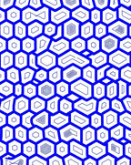Cobalt Blue Geometric Honeycomb Rug