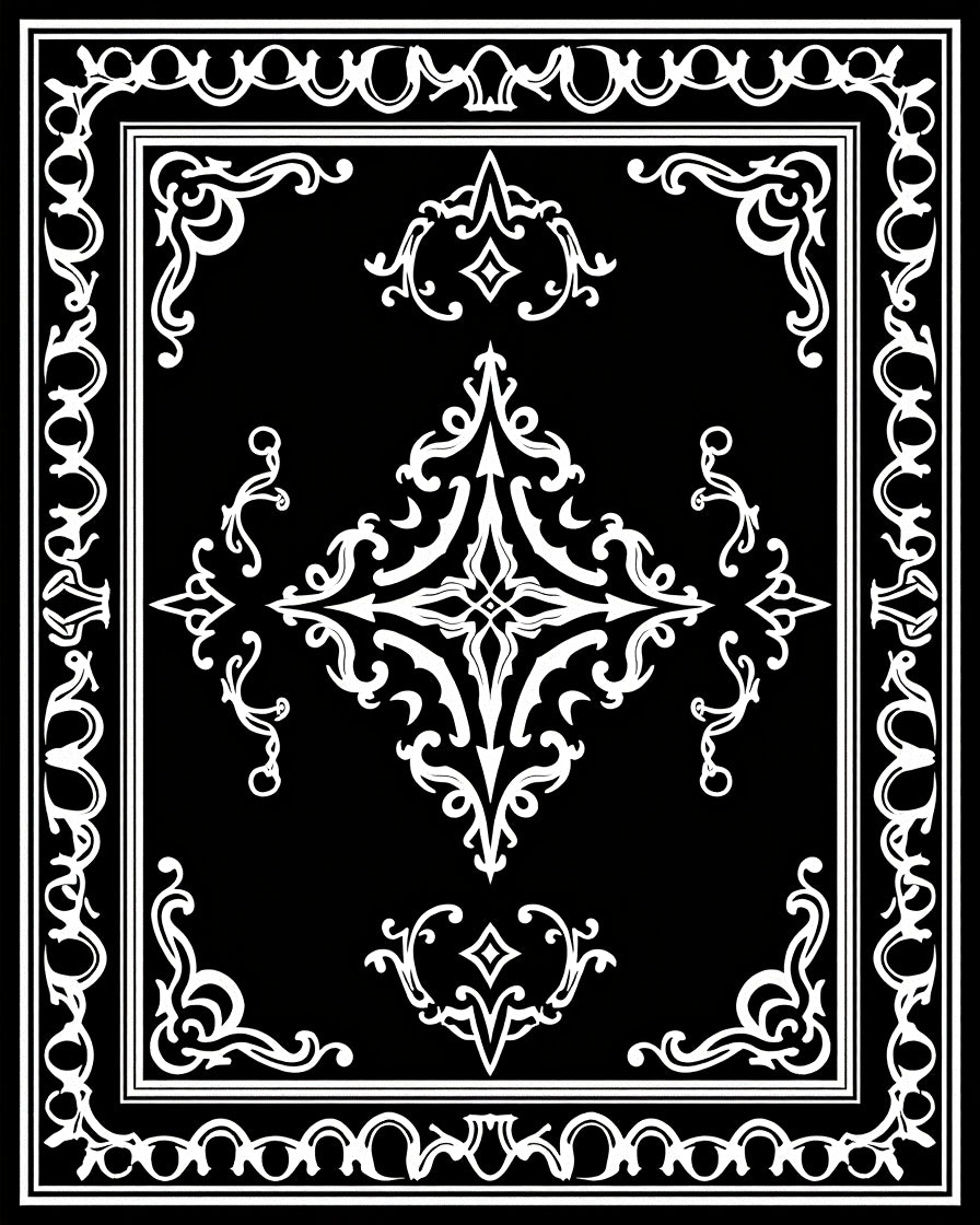 Monochromatic Filigree Centerpiece Rug
