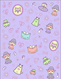 Charming Lilac Cute Characters Cars Rug