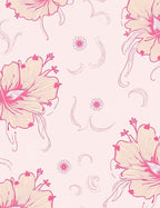 Pink Floral Line Art Rug