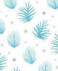 Aqua Coral Stars Botanical Splash Rug