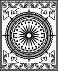 Bold Black Sunburst Medallion Compass Rug