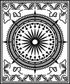 Bold Black Sunburst Medallion Compass Rug