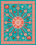 Floral Sunburst Mandala With Butterflies Rug