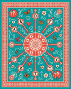 Floral Sunburst Mandala With Butterflies Rug