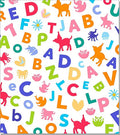 Playful ABC Animals Colorful Collage Rug