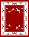 Snowflake Sleigh Rides Red Rug