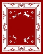 Snowflake Sleigh Rides Red Rug