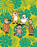 Whimsical Jungle Friends Playful Scene Rug