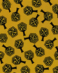 Golden Black Hexagonal Tree Motif Rug