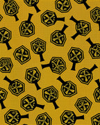 Golden Black Hexagonal Tree Motif Rug
