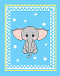Cute Gray Elephant Sky Stars Rug