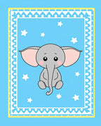 Cute Gray Elephant Sky Stars Rug