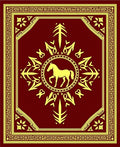 Crimson Golden Horse Medallion Border Rug