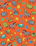 Orange Zoo Alphabet Animals Rug