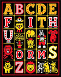 Circus Alphabet Animals Red Yellow Rug