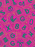 Pink Green Alphabet Numbers Rug