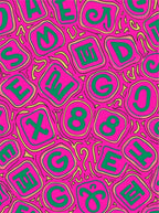Pink Green Alphabet Numbers Rug