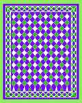 Vibrant Purple Green Clover Geometric Rug