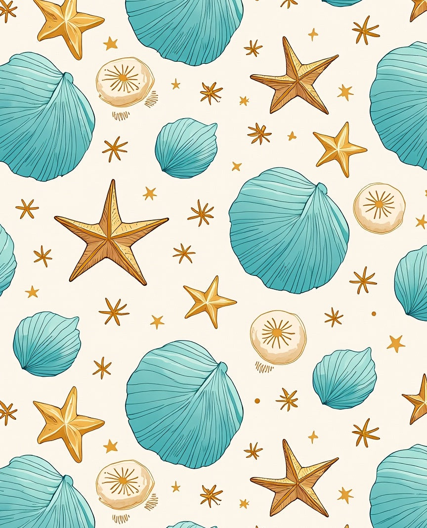 Oceanic Shell Starfish Arrangement Rug